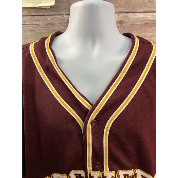 VTG Y2K Steve & Barrys PECKERS Button Up Sewn Baseball Jersey XXLFunny - Picture 6 of 11